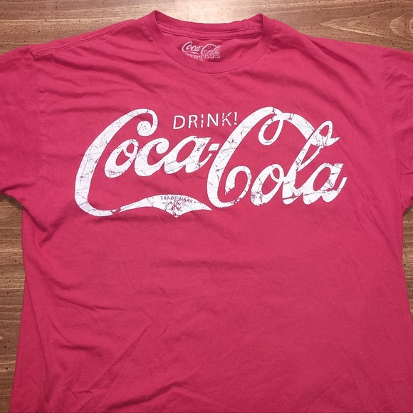 COCA-COLA RETRO T-SHIRT - Large // Vintage style drink brand graphic logo tee - Picture 2 of 6